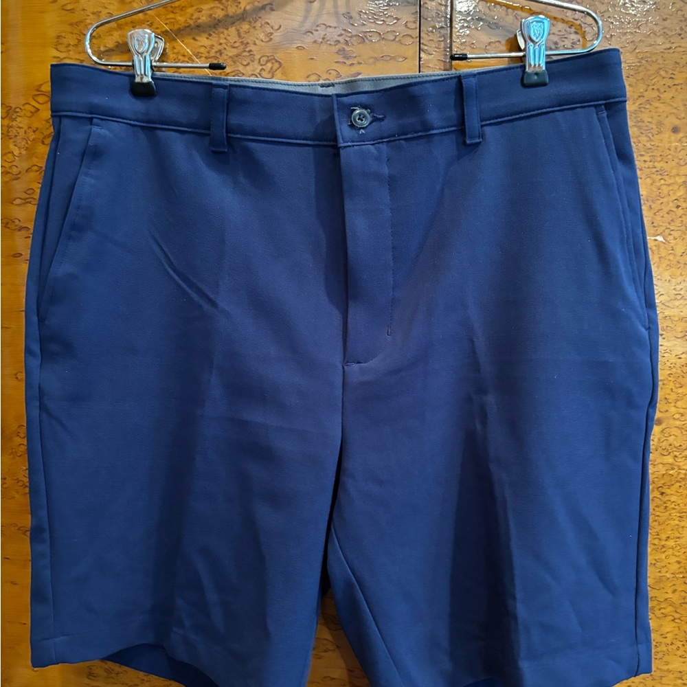 Perry Ellis Navy Blue Flat Front Shorts